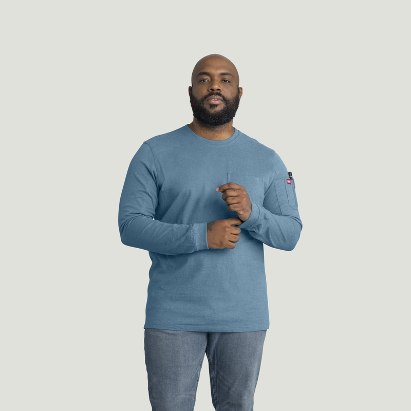 Men's Slim Fit Cotton Long Sleeve Pocket T-Shirt image number 5