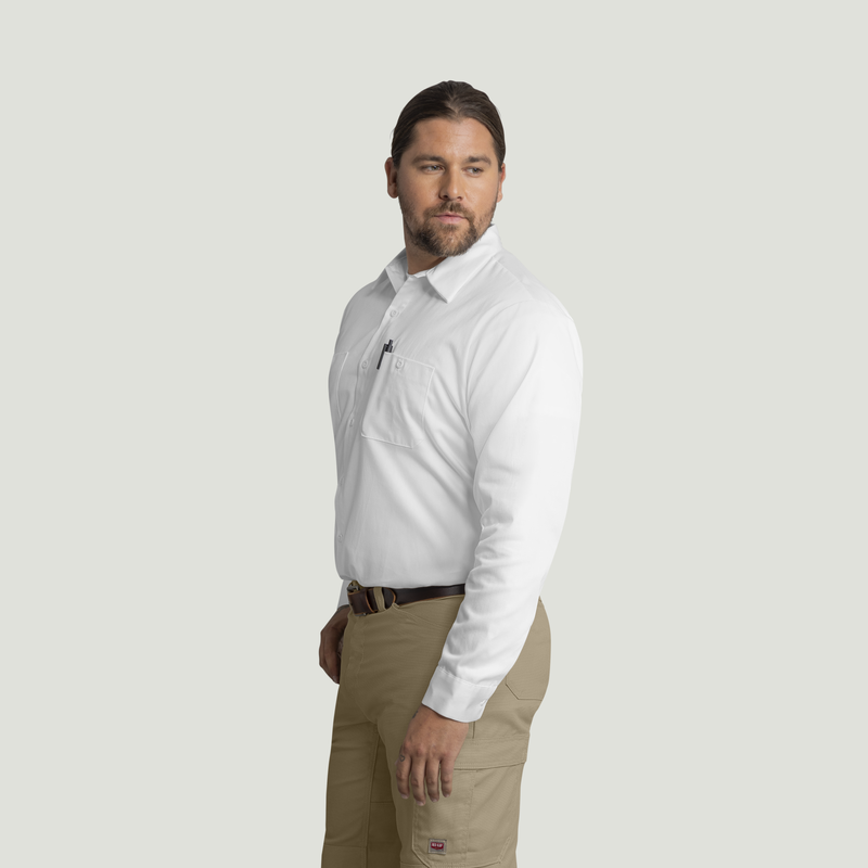 Men's Long Sleeve Wrinkle-Resistant Cotton Work&nbsp;Shirt image number 3