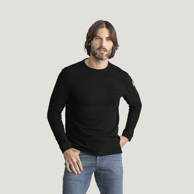 Men's Long Sleeve Heavyweight Slim Fit Cotton T-Shirt
