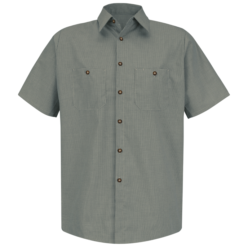 Men's Short Sleeve Microcheck Uniform Shirt image number 1