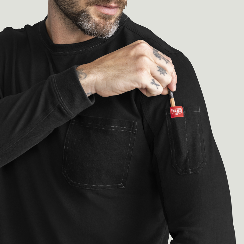 Men's Slim Fit Cotton Long Sleeve Pocket T-Shirt image number 14