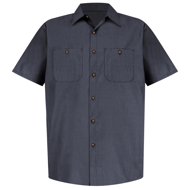 Men's Short Sleeve Geometric Microcheck Work Shirt image number 0