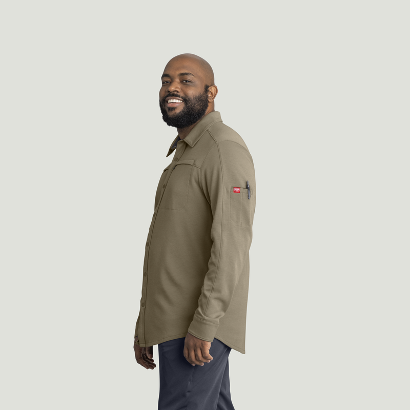 Men's Snap Front Jersey Long Sleeve Work Shirt image number 7