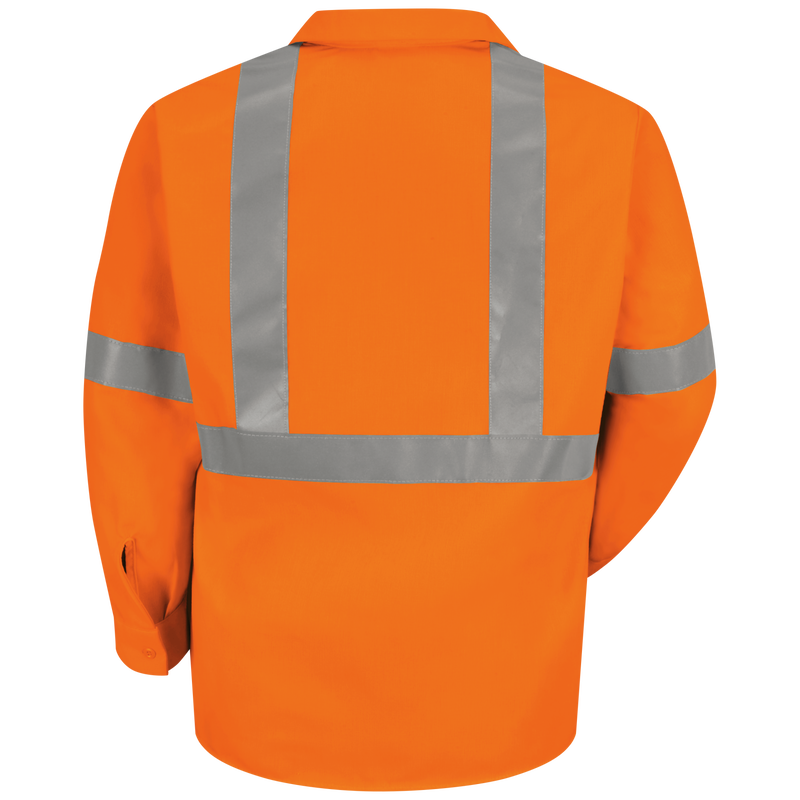 Men's Hi-Visibility Orange Long Sleeve Work Shirt - Type R, Class 2 image number 2
