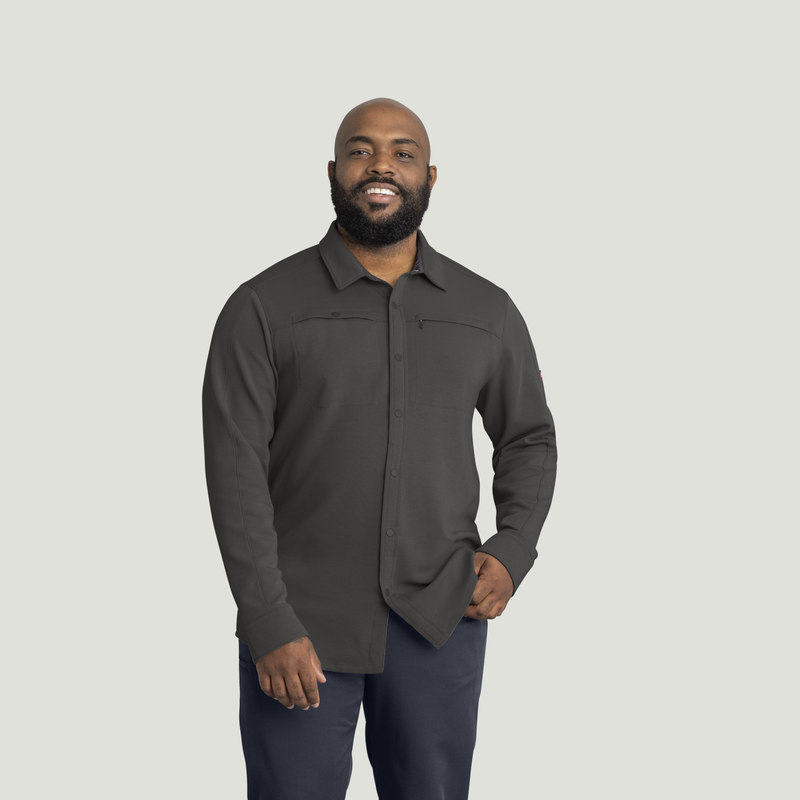 Men's Snap Front Jersey Long Sleeve Work Shirt image number 5
