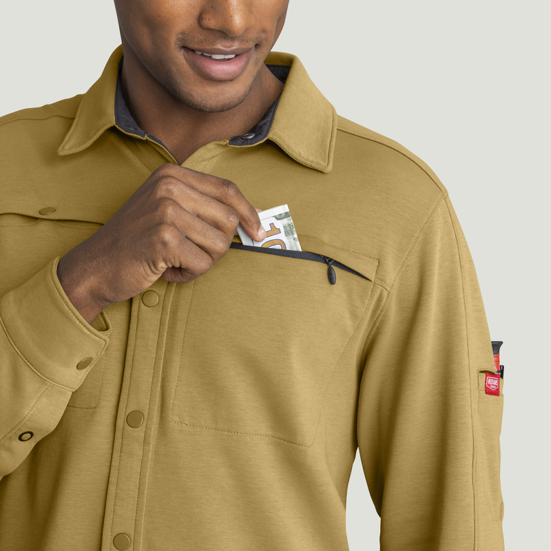 Men's Snap Front Jersey Long Sleeve Work Shirt image number 14