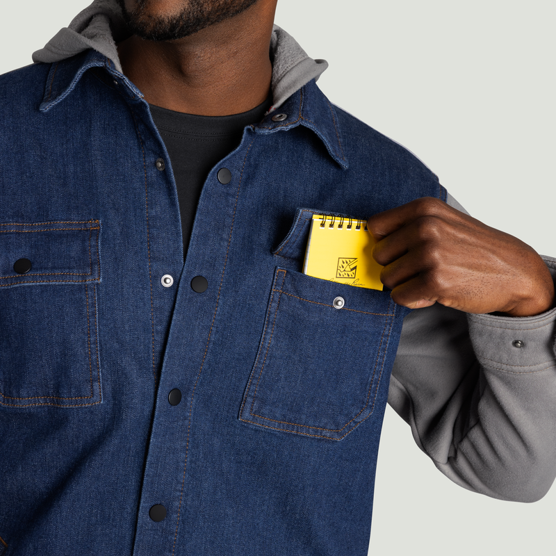 Men&rsquo;s Denim and Fleece Hooded Shirt Jacket image number 14