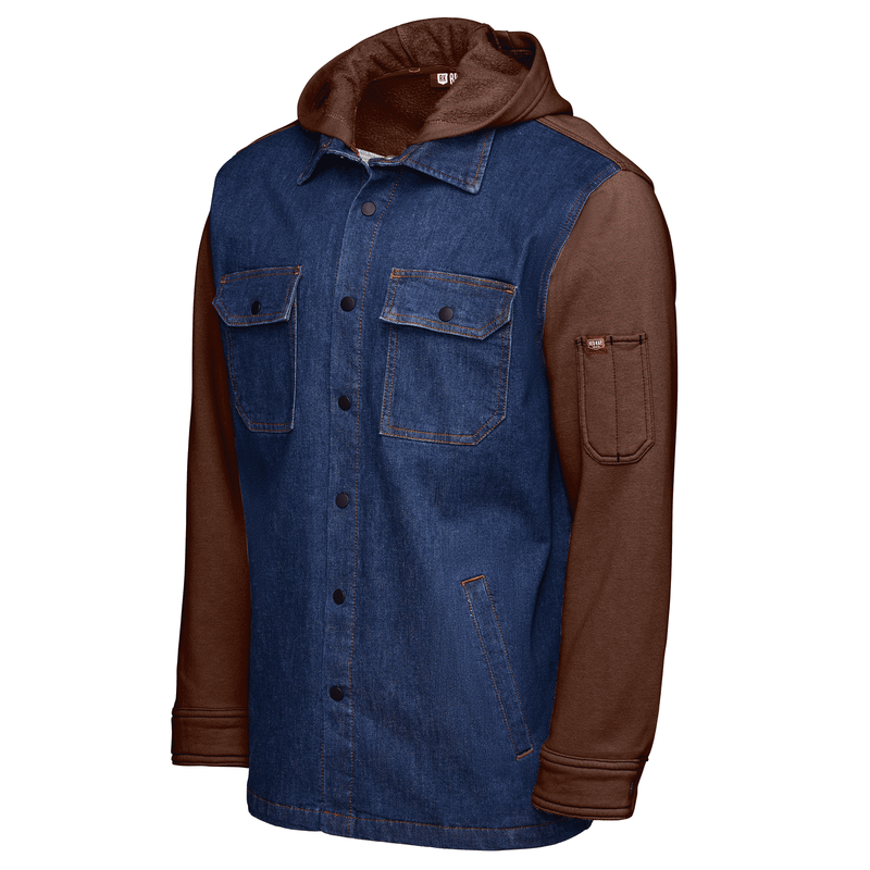 Men&rsquo;s Denim and Fleece Hooded Shirt Jacket image number 7
