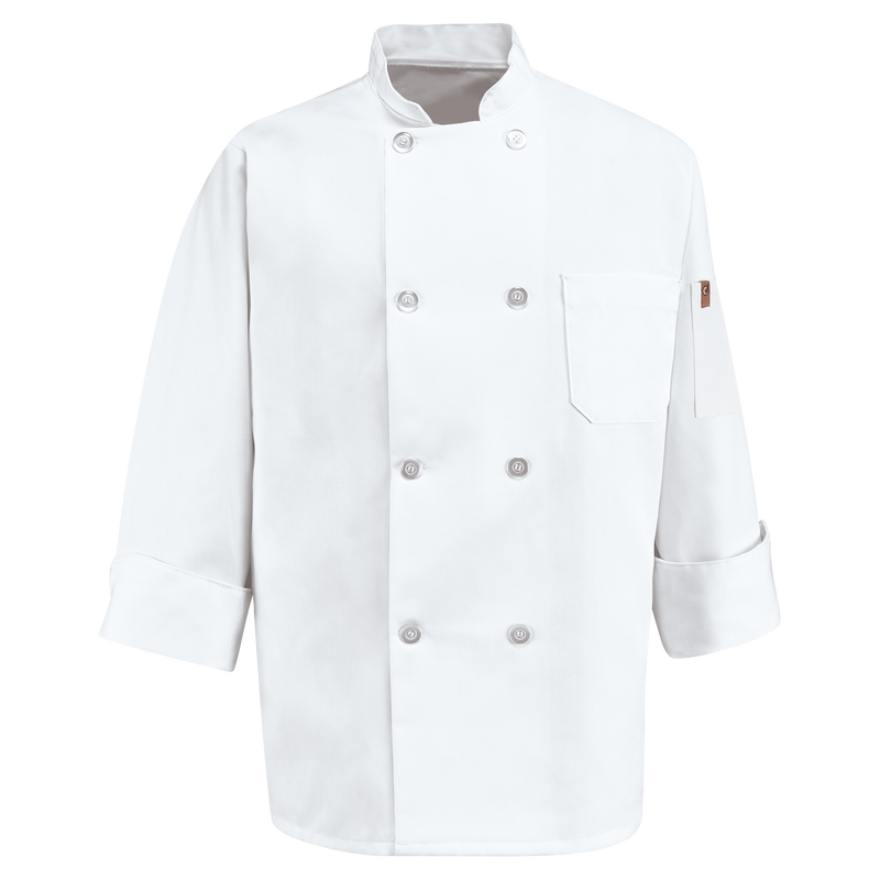 Eight Pearl Button Chef Coat with Thermometer Pocket image number 0