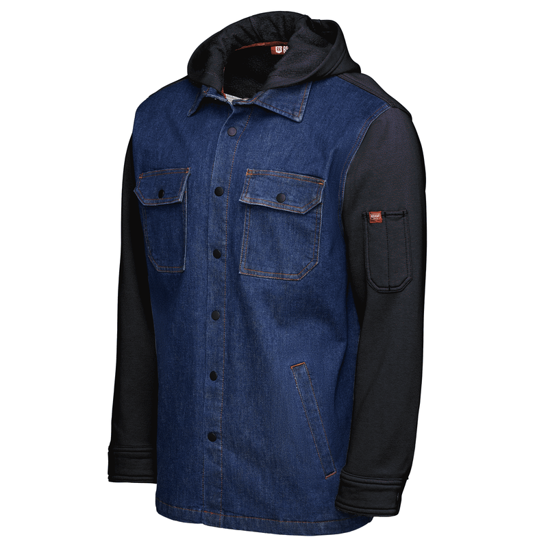 Men&rsquo;s Denim and Fleece Hooded Shirt Jacket image number 7