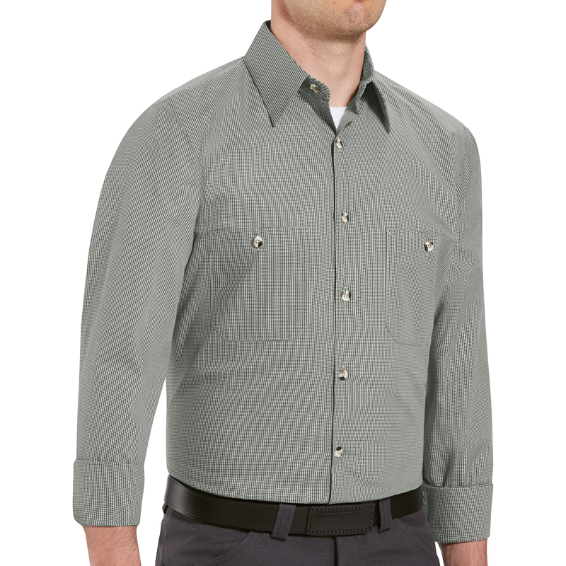 Men's Long Sleeve Microcheck Uniform Shirt image number 2