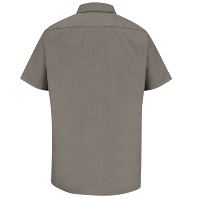Men's Short Sleeve Microcheck Uniform Shirt