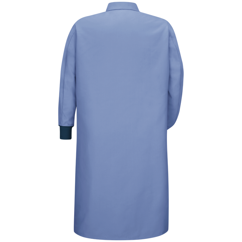 Gripper-Front Spun Polyester Pocketless Butcher Coat with Knit Cuffs image number 1