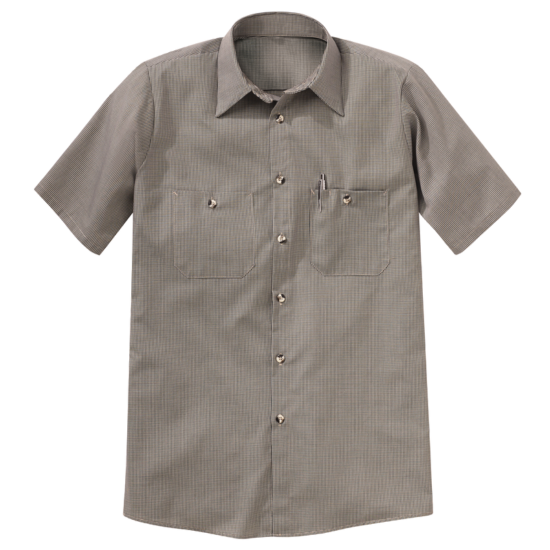 Men's Short Sleeve Microcheck Uniform Shirt image number 3