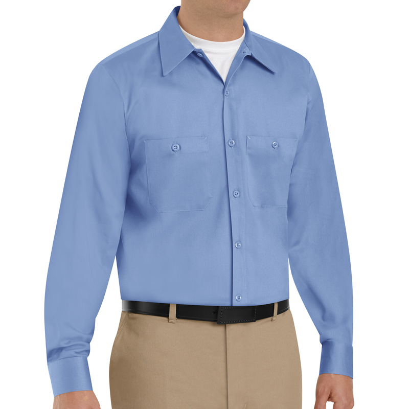 Men's Long Sleeve Wrinkle-Resistant Cotton Work Shirt image number 3