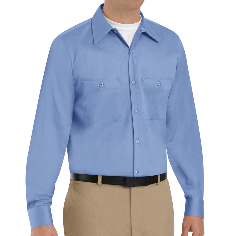 Men's Long Sleeve Wrinkle-Resistant Cotton Work Shirt image number 2