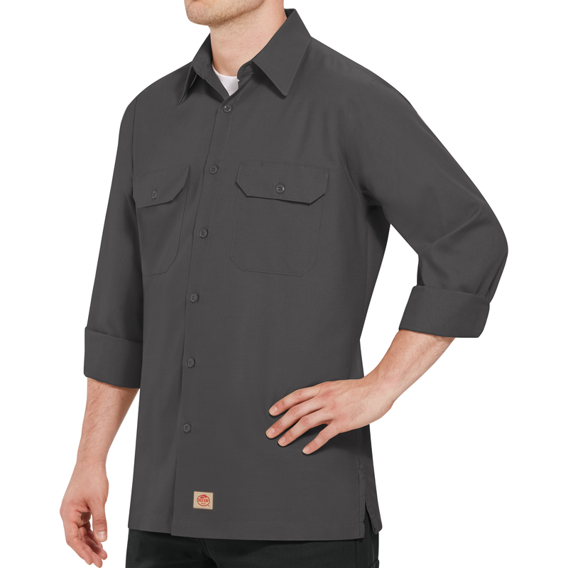 Men's Long Sleeve Solid Rip Stop Shirt image number 3