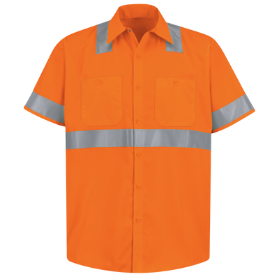 Men's Hi-Visibility Orange Short Sleeve Work Shirt - Type R, Class 2