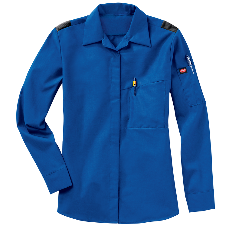 Women's Long Sleeve Performance Plus Shop Shirt with OilBlok Technology image number 6
