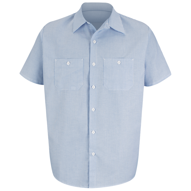 Men's Short Sleeve Industrial Stripe Work Shirt image number 0