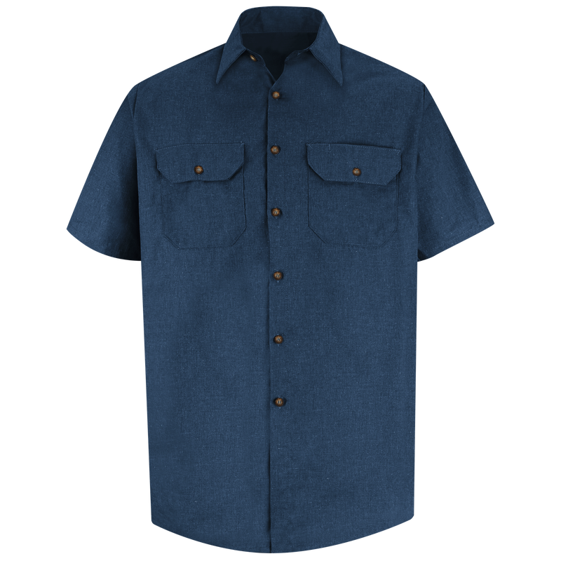Men's Short Sleeve Heathered Poplin Uniform&nbsp;Shirt image number 1