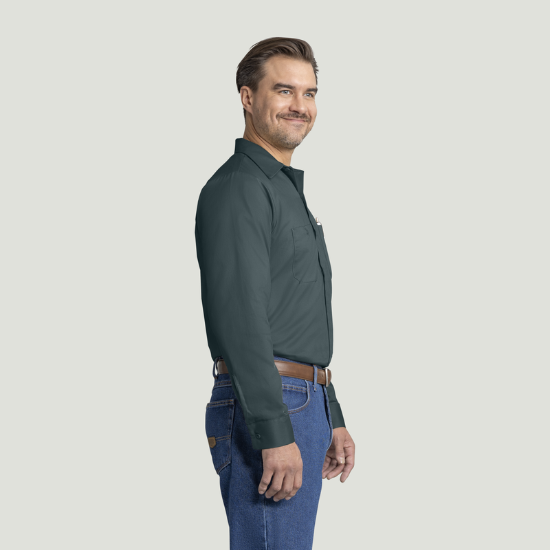 Men's Long Sleeve Wrinkle-Resistant Cotton Work Shirt image number 4