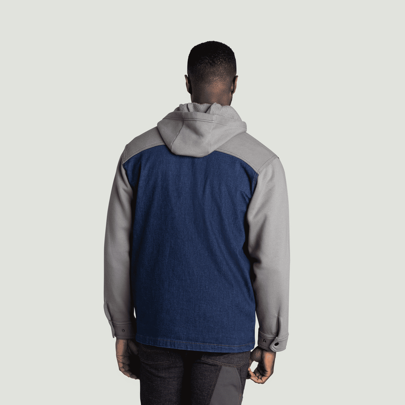 Men&rsquo;s Denim and Fleece Hooded Shirt Jacket image number 2