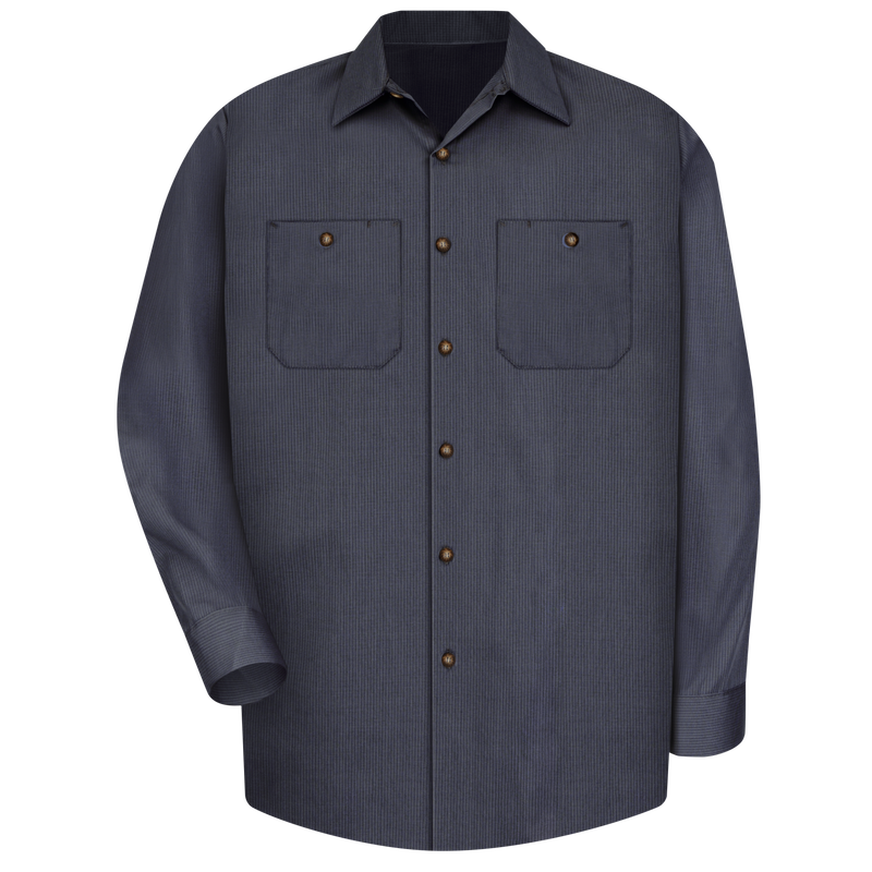 Men's Long Sleeve Geometric Microcheck Work Shirt image number 0