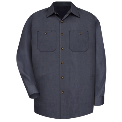 Men's Long Sleeve Geometric Microcheck Work Shirt