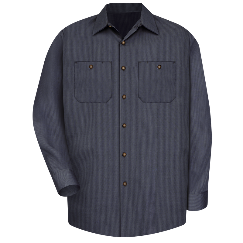 Men's Long Sleeve Geometric Microcheck Work Shirt image number 1