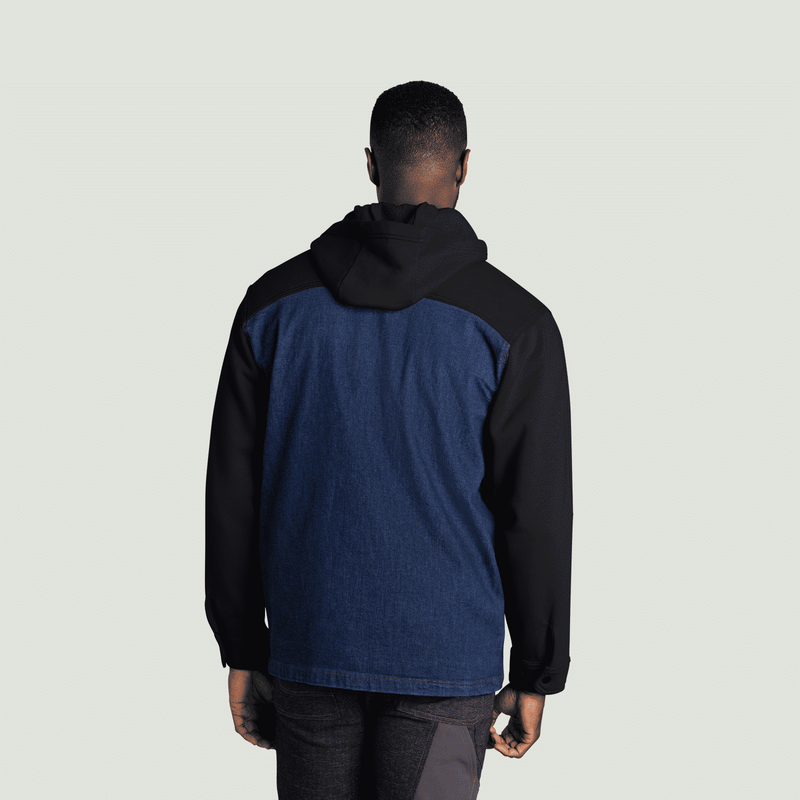 Men&rsquo;s Denim and Fleece Hooded Shirt Jacket image number 2