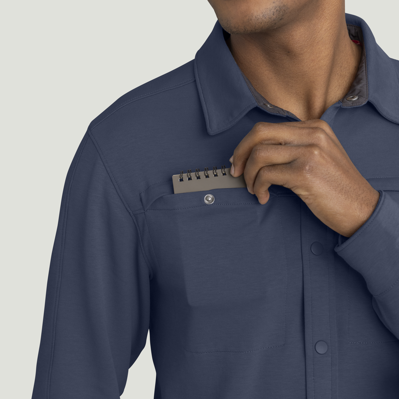 Men's Snap Front Jersey Long Sleeve Work Shirt image number 14