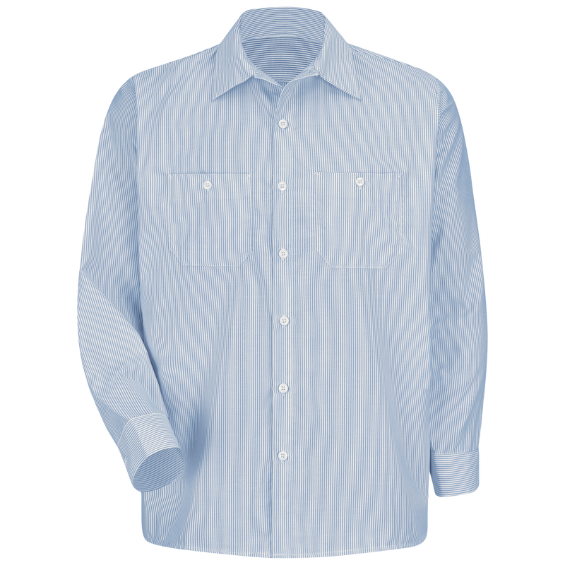 Men's Long Sleeve Industrial Stripe Work Shirt image number 1