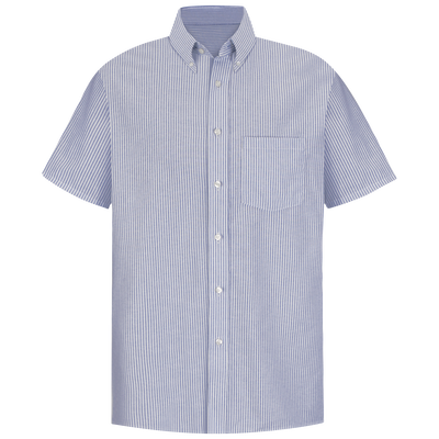 Men's Short Sleeve Striped Executive Oxford Dress Shirt