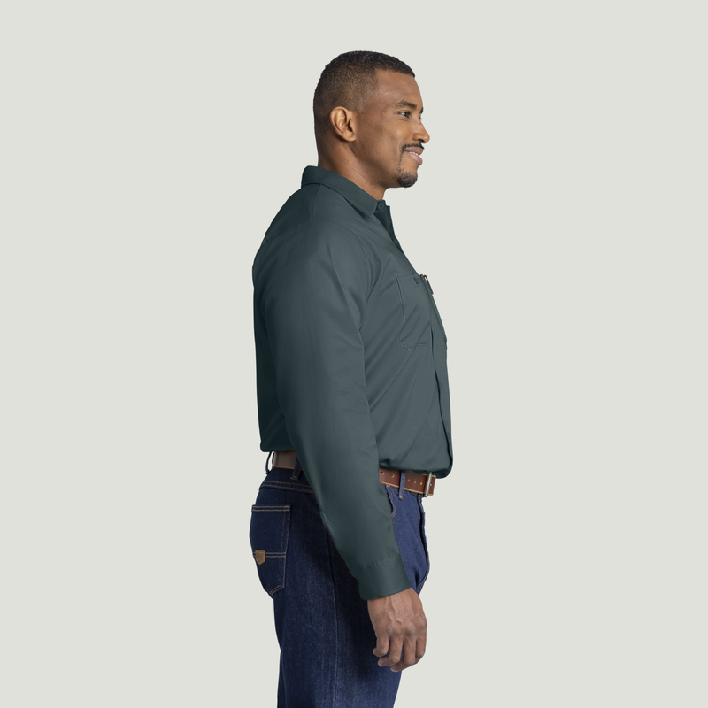 Men's Long Sleeve Wrinkle-Resistant Cotton Work Shirt image number 8