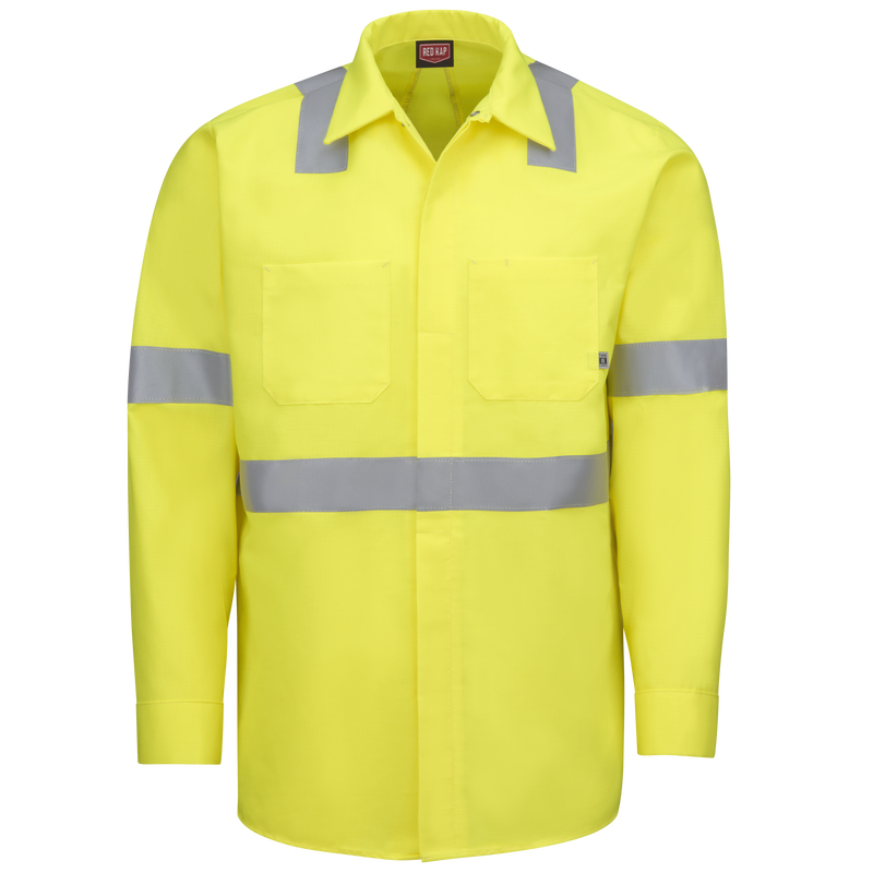 Long Sleeve Hi-Visibility Ripstop Work Shirt with MIMIX® + OilBlok, Type R Class 2 image number 0