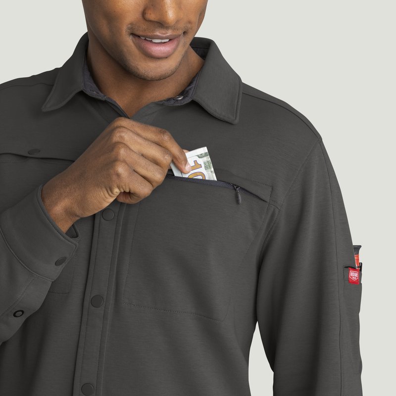 Men's Snap Front Jersey Long Sleeve Work Shirt image number 15