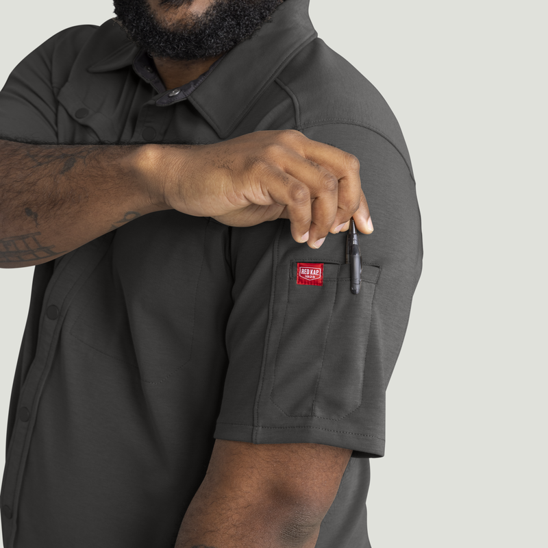 Men's Snap Front Jersey Short Sleeve Work Shirt image number 15