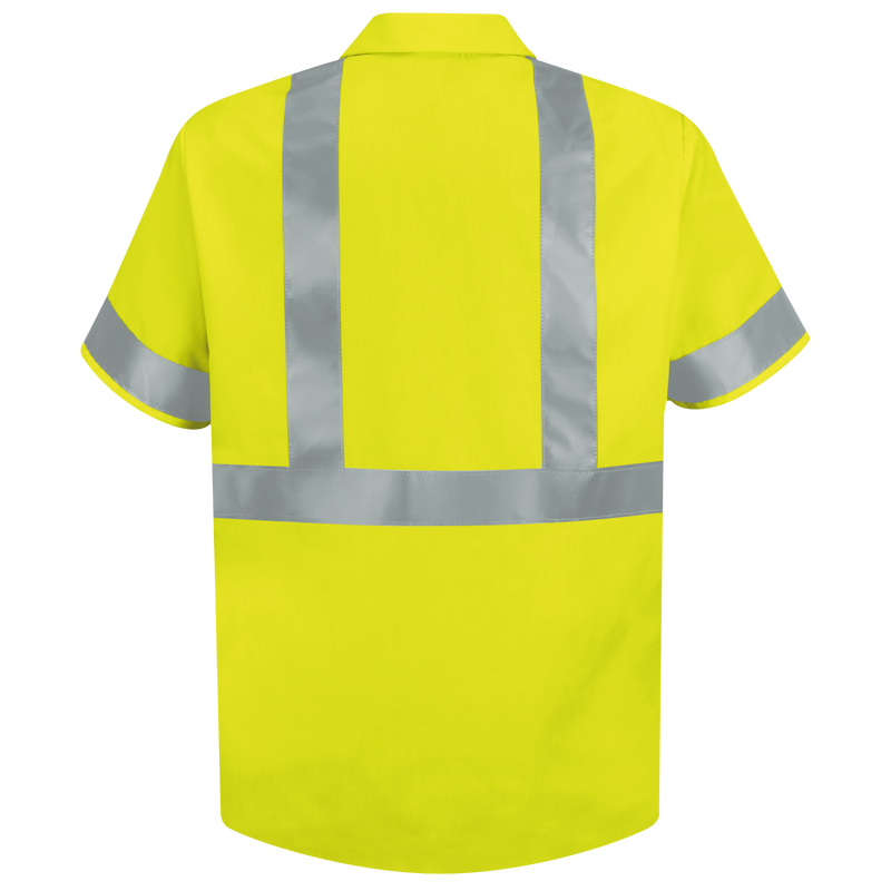Men's Hi-Visibility Yellow Short Sleeve Work Shirt - Type R, Class 2 image number 2