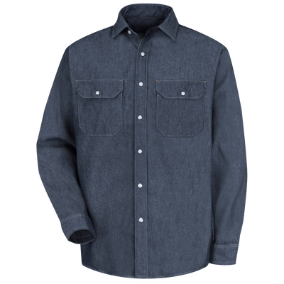 Men's Long Sleeve Deluxe Denim Shirt