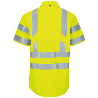 Short Sleeve Hi-Visibility Ripstop Work Shirt with MIMIX® + OilBlok, Type R Class 3