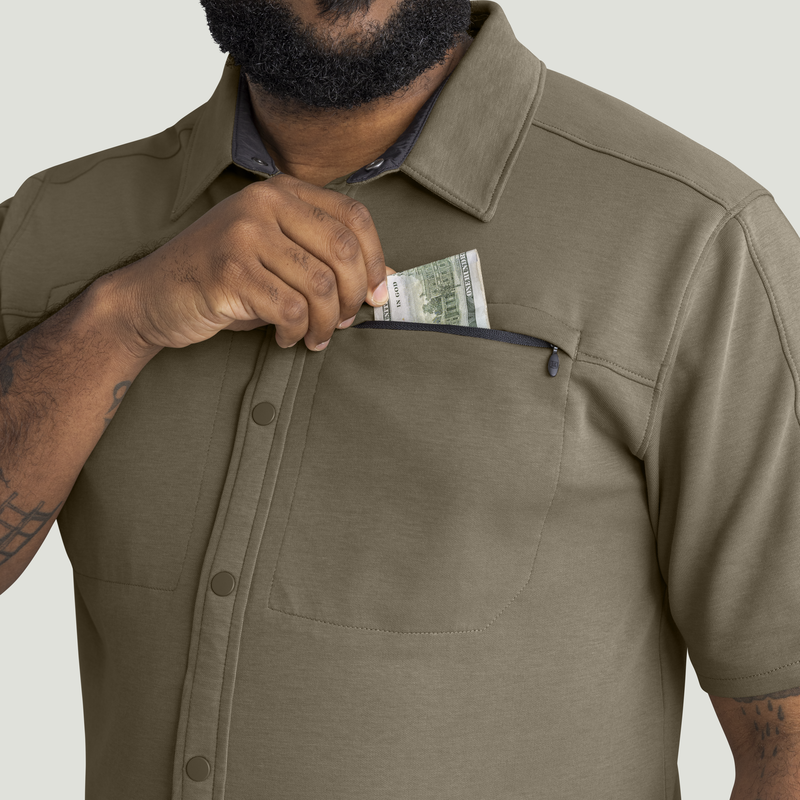 Men's Snap Front Jersey Short Sleeve Work Shirt image number 14