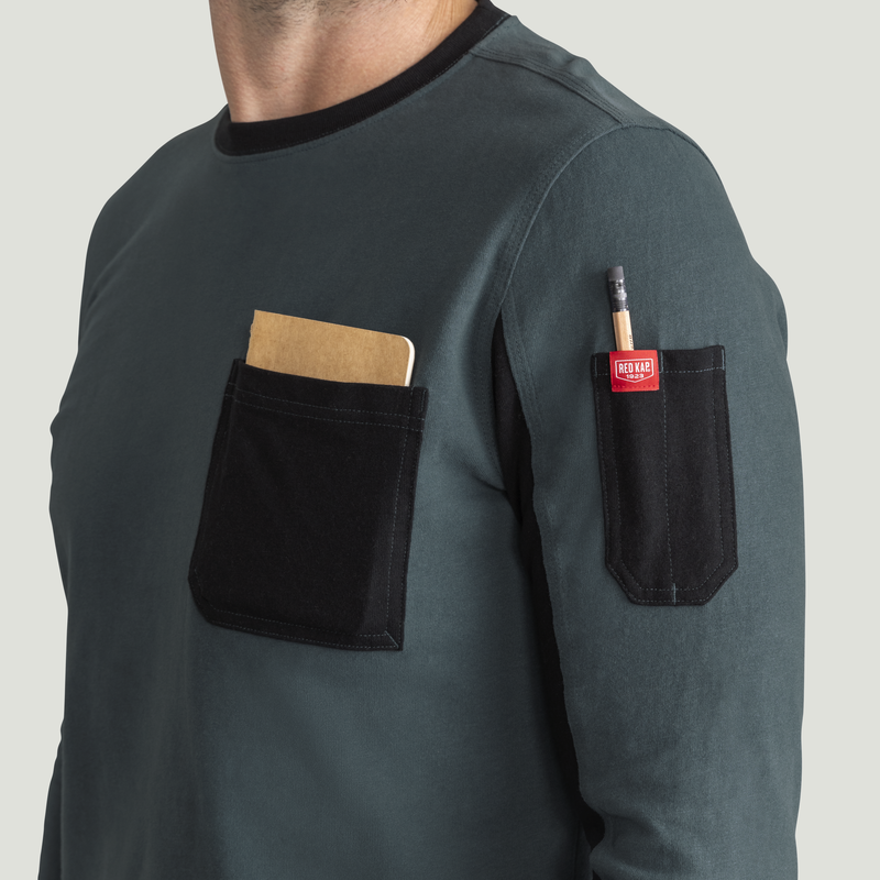 Men's Long Sleeve Slim Fit Cotton Pocket T-Shirt image number 14