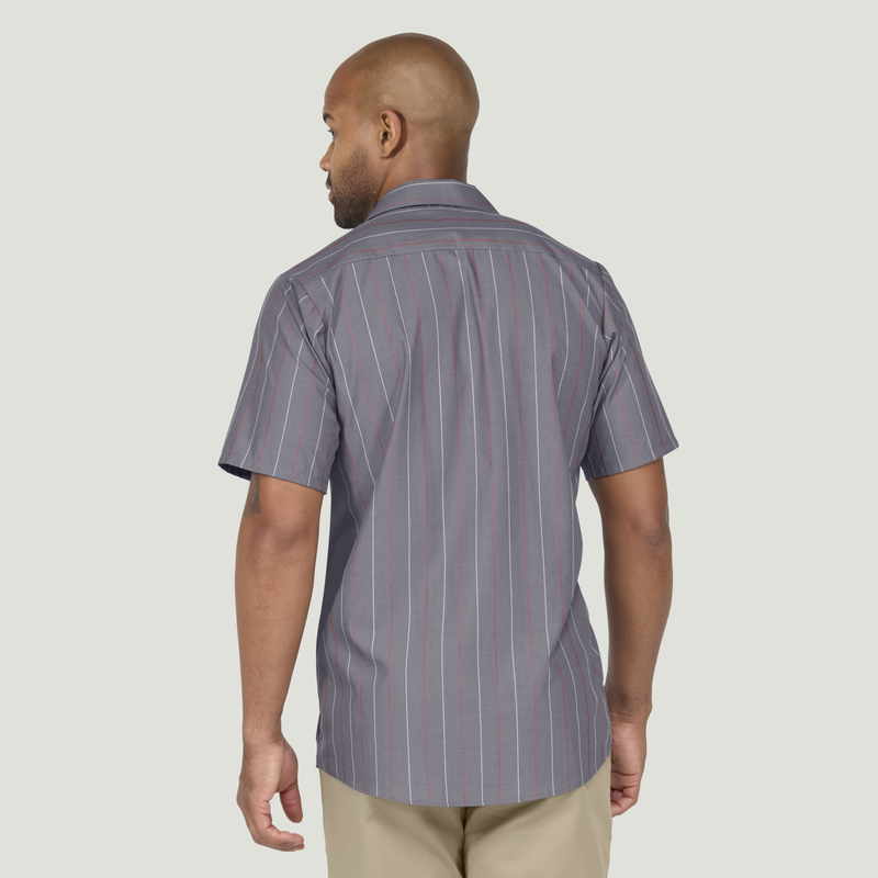 Men's Short Sleeve Industrial Stripe Work Shirt image number 2