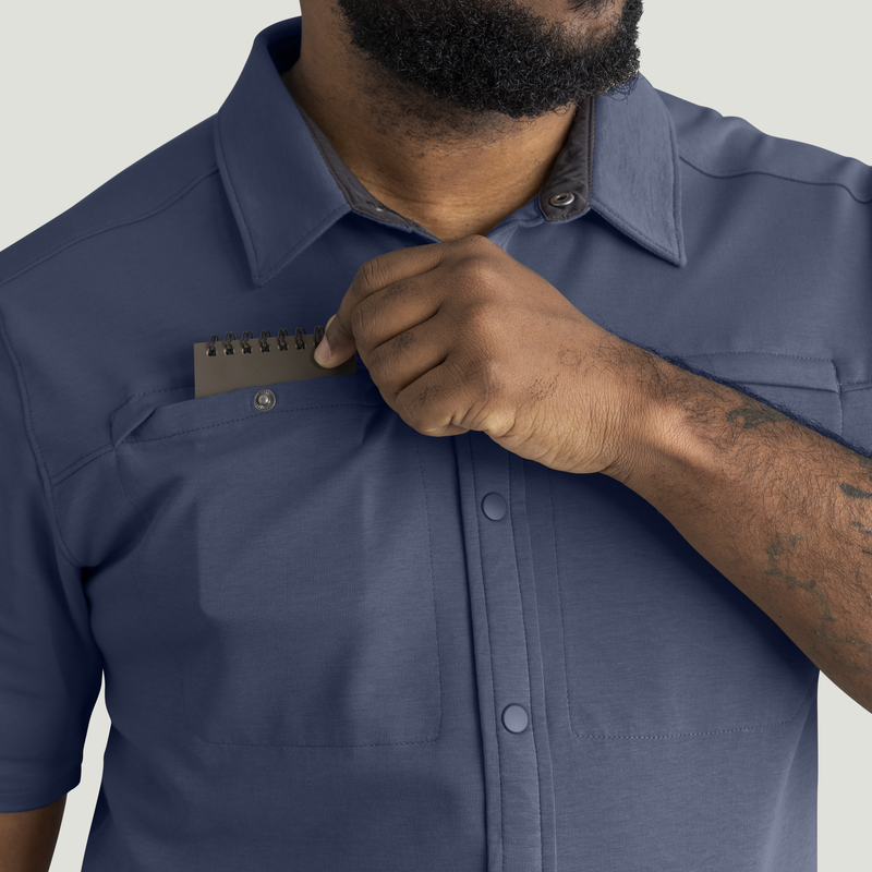 Men's Snap Front Jersey Short Sleeve Work Shirt image number 14