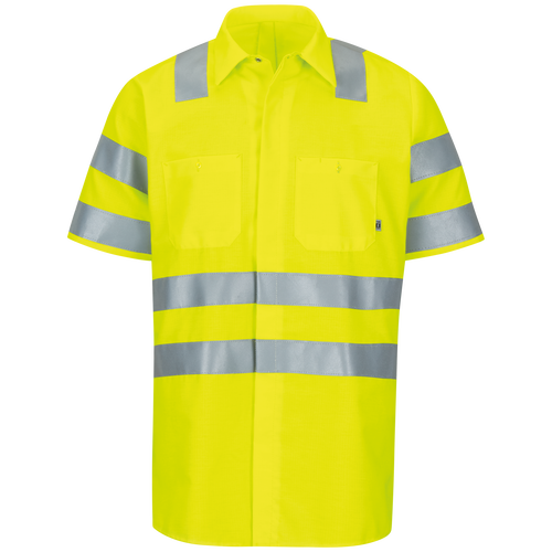 Short Sleeve Hi-Visibility Ripstop Work Shirt with MIMIX™ + OilBlok, Type R Class 3