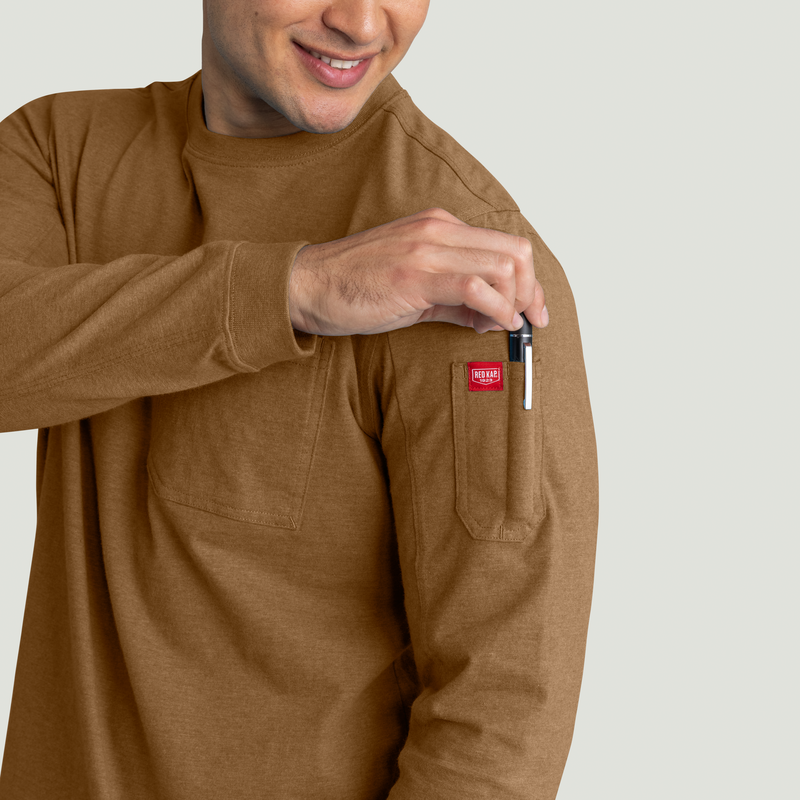 Men's Slim Fit Cotton Long Sleeve Pocket T-Shirt image number 13