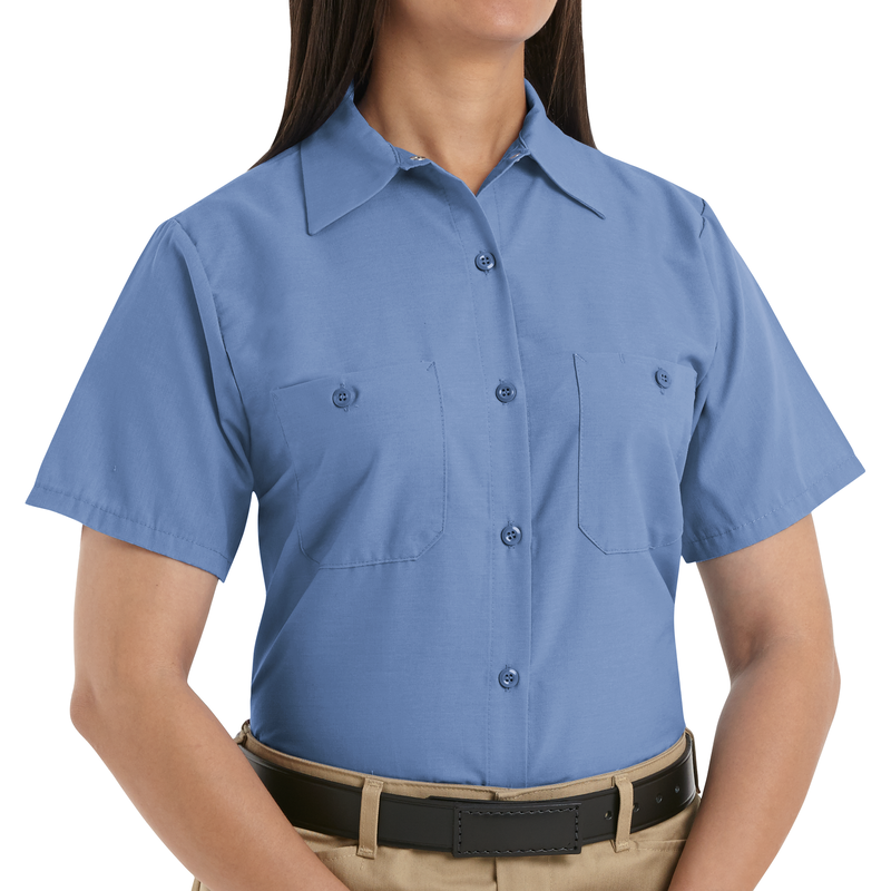 Women's Short Sleeve Industrial Work Shirt image number 3