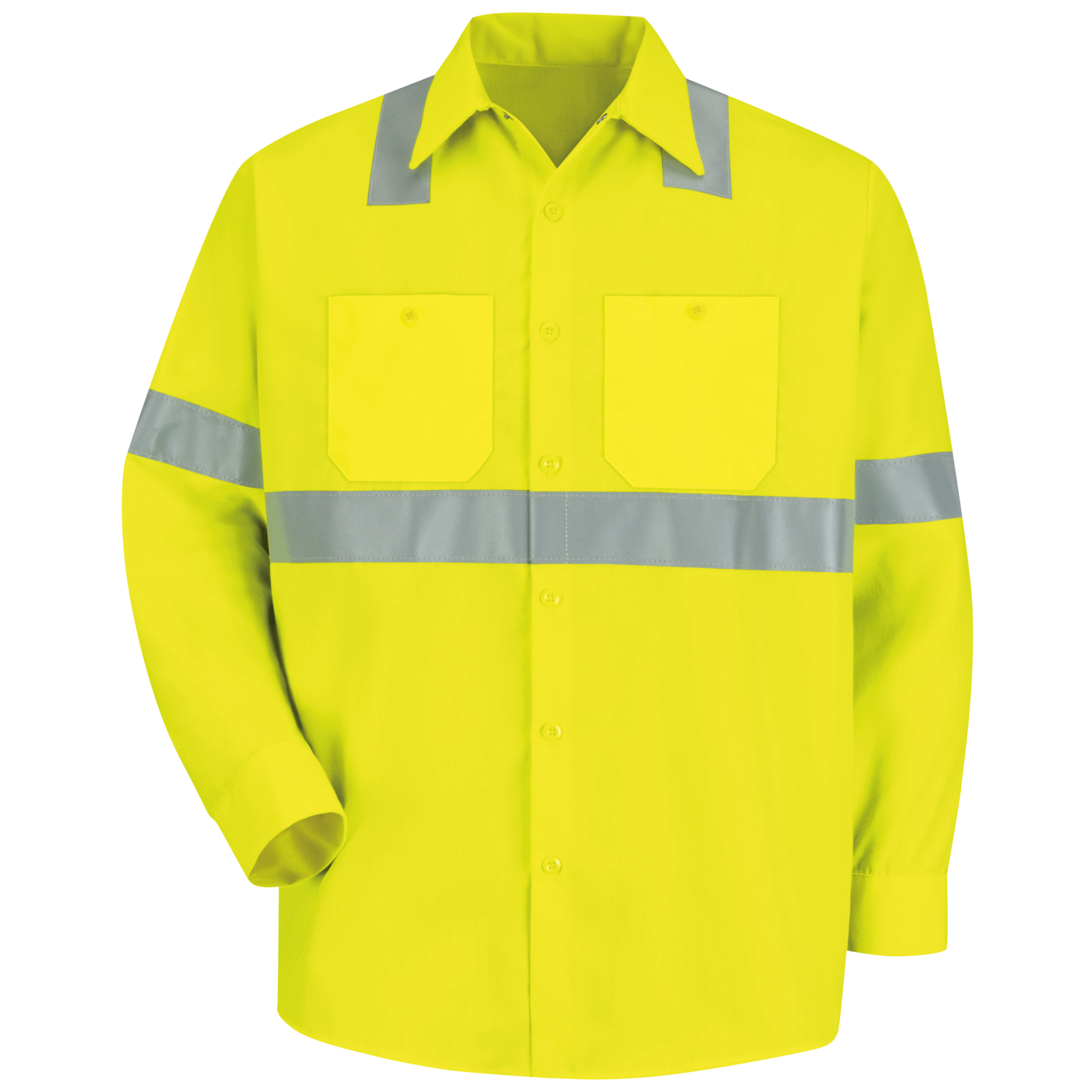 Men S Hi Visibility Long Sleeve Work Shirt Type R Class 2 Red