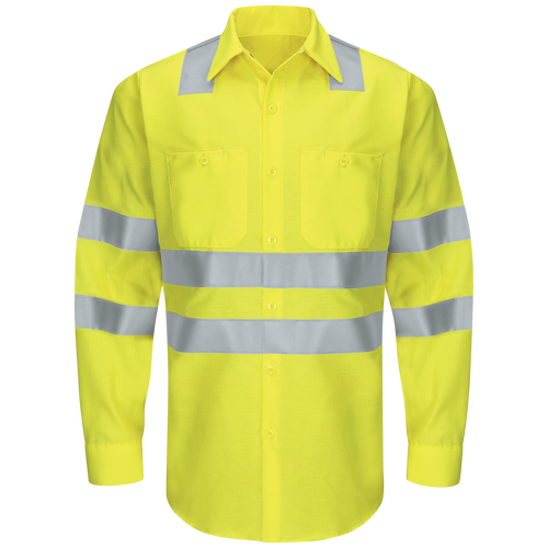 Men's Hi-Visibility Long Sleeve Ripstop Work Shirt - Type R, Class 3